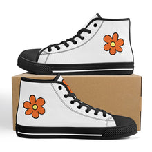 Load image into Gallery viewer, Ti Amo I love you - Exclusive Brand - Orange Flower - High-Top Canvas Shoes - Black Soles
