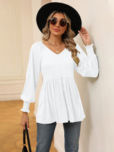 Load image into Gallery viewer, V-Neck Lantern Sleeve Blouse
