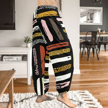 Load image into Gallery viewer, Ti Amo I love you  - Exclusive Brand  - Black Colorful Striped Pattern - Women&#39;s Harem Pants
