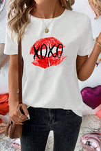 Load image into Gallery viewer, XOXO Lip Graphic Round Neck T-Shirt
