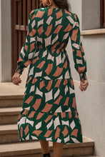 Load image into Gallery viewer, Printed Tied Pocketed Lantern Sleeve Dress
