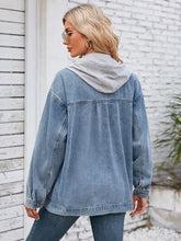 Load image into Gallery viewer, Pocketd Button Up Detachable Hooded Denim Jacket
