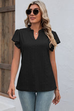 Load image into Gallery viewer, Eyelet Notched Flutter Sleeve T-Shirt
