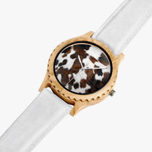 Load image into Gallery viewer, Ti Amo I love you - Exclusive Brand  - Cow Spots - Italian Olive Lumber Wooden Watch - Leather Strap
