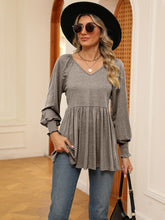 Load image into Gallery viewer, V-Neck Lantern Sleeve Blouse
