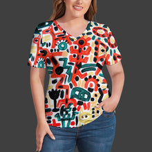 Load image into Gallery viewer, Ti Amo I love you - Exclusive Brand - Womens Plus Size V-Neck Short Sleeve Ladies T-Shirts - Sizes XL-4XL
