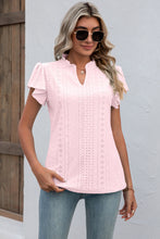 Load image into Gallery viewer, Eyelet Notched Flutter Sleeve T-Shirt
