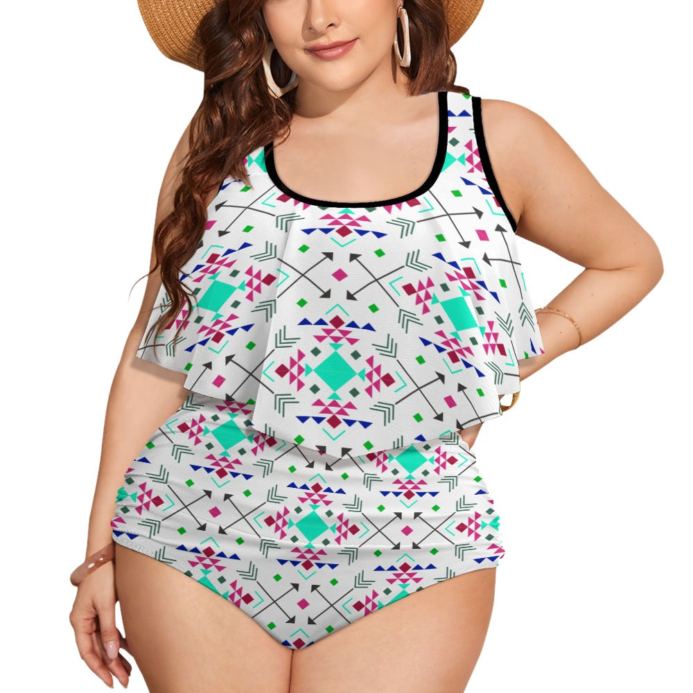 Ti Amo I love you Exclusive Brand  - Womens Plus Size 2pc Top+ Bottoms Swimsuit - Bathing Suits - Sizes XL-4XL