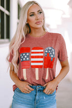 Load image into Gallery viewer, US Flag Round Neck Short Sleeve T-Shirt
