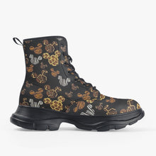 Load image into Gallery viewer, Ti Amo I love you - Exclusive Brand  - Brown Mickey Mouse - Unisex Casual Leather Chunky Boots - Mens 5-14 - Womens 5.5-13
