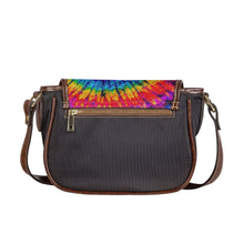 Load image into Gallery viewer, Ti Amo I love you - Exclusive Brand - Rainbow Tie-Dye - PU Leather Flap Saddle Bag
