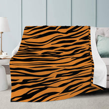 Load image into Gallery viewer, Ti Amo I love you - Exclusive Brand - Zest &amp; Black Tiger Stripe - Micro Fleece Blankets
