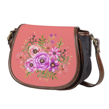 Load image into Gallery viewer, Ti Amo I love you - Exclusive Brand - Light Coral 2 - Floral Bouquet - Saddle Bag
