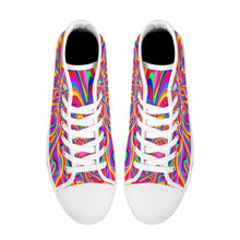 Load image into Gallery viewer, Ti Amo I love you - Exclusive Brand - Rainbow  - High-Top Canvas Shoes With Customized Tongue - White
