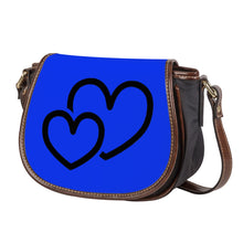 Load image into Gallery viewer, Ti Amo I love you - Exclusive Brand - Blue Blue Eyes - Double Black Heart - Saddle Bag
