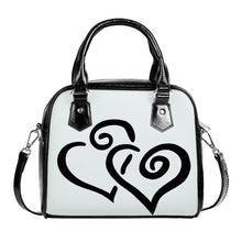 Load image into Gallery viewer, Ti Amo I love you - Exclusive Brand - Aqua Haze - Double Black Heart -  Shoulder Handbag
