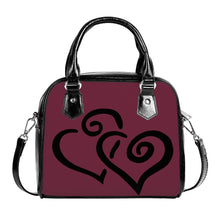 Load image into Gallery viewer, Ti Amo I love you - Exclusive Brand - Maroon Rose - Double Black Heart -  Shoulder Handbag
