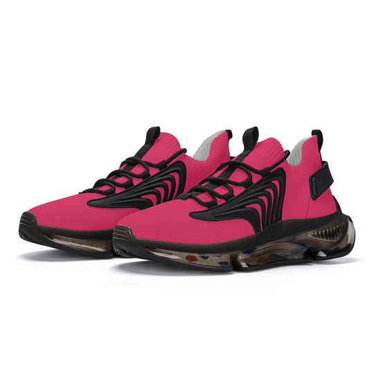 Ti Amo I love you - Exclusive Brand - Cerise Red  2 - Script Double Heart - Air Max React Sneakers - Black Soles