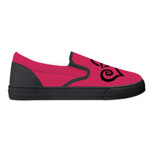 Load image into Gallery viewer, Ti Amo I love you -  Exclusive Brand  - Cerise Red 2 - Double Black Heart - Slip-on Shoes - Black Soles
