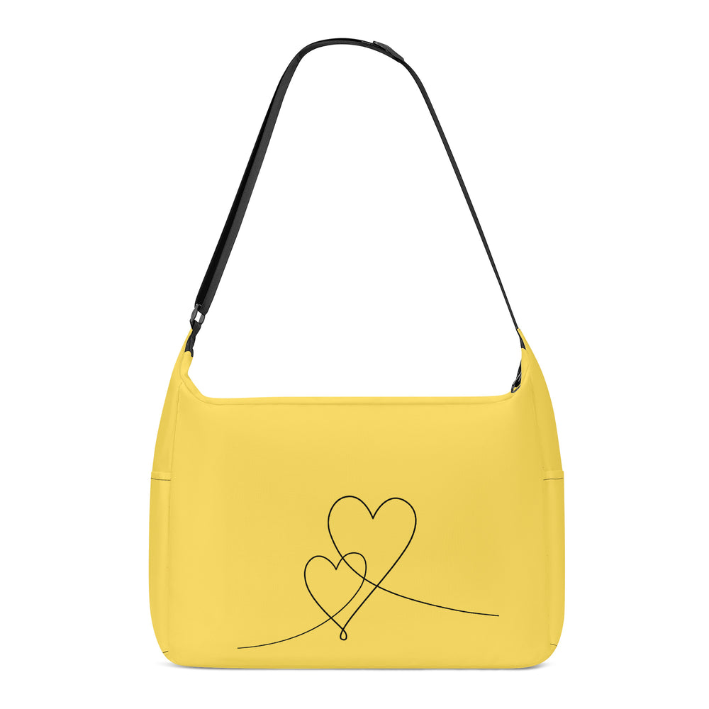 Ti Amo I love you - Exclusive Brand - Mustard Yellow - Double Script Heart - Journey Computer Shoulder Bag