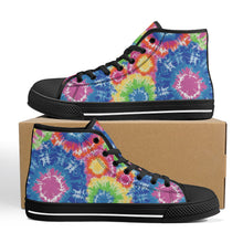 Load image into Gallery viewer, Ti Amo I love you - Exclusive Brand - Tie-Dye- High-Top Canvas Shoes - Black Soles
