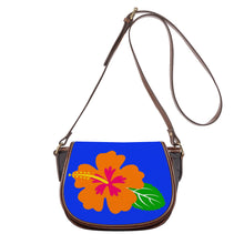 Load image into Gallery viewer, Ti Amo I love you - Exclusive Brand - Blue Blue Eyes - Hawaiian Flower - Saddle Bag
