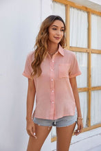 Load image into Gallery viewer, 5 Colors - Button Up Collared Neck Short Sleeve Shirt
