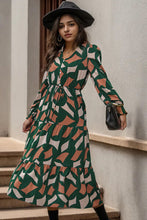 Load image into Gallery viewer, Printed Tied Pocketed Lantern Sleeve Dress
