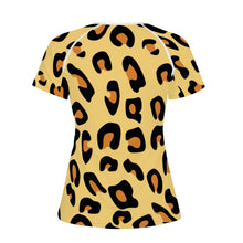 Load image into Gallery viewer, Ti Amo I love you - Exclusive Brand  - Golden Sand with Brandy Punch Spots - Brown Leopard - Women&#39;s T shirt
