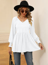 Load image into Gallery viewer, V-Neck Lantern Sleeve Blouse
