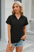 Load image into Gallery viewer, 4 Colors - Johnny Collar Short Sleeve Blouse
