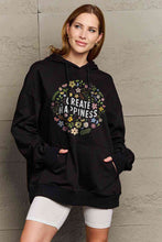 Load image into Gallery viewer, Simply Love Simply Love Full Size CREATE HAPPINESS Graphic Hoodie
