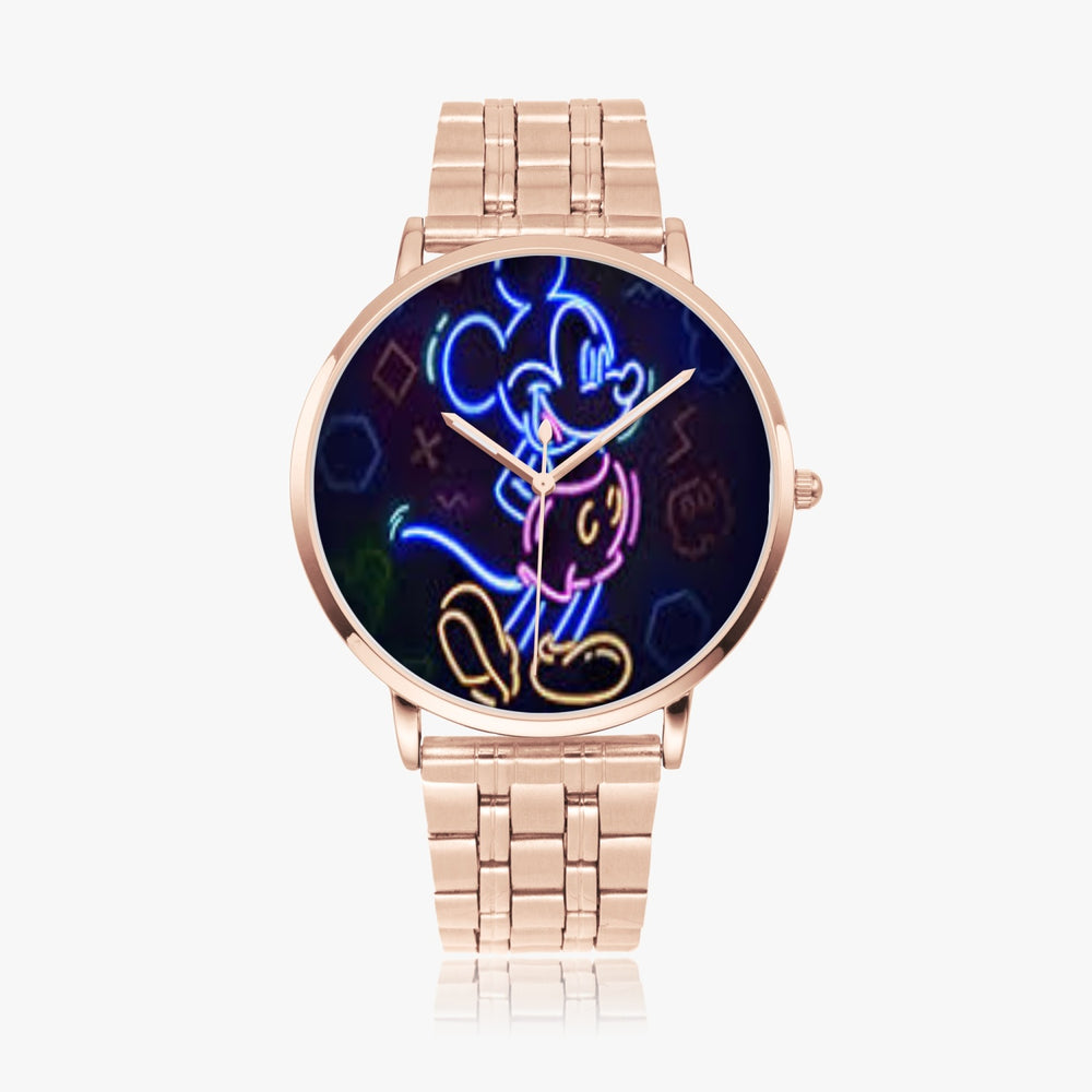 Ti Amo I love you  - Exclusive Brand  - Standing Mickey Mouse -  Unisex Designer Instafamous Steel Strap Quartz Watch