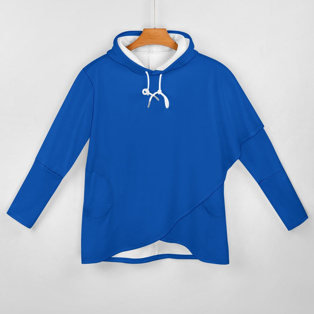 Ti Amo I love you - Exclusive Brand -10 Colors - Solid Color - Asymmetrical Medium Length Slim Hooded Sweatshirt