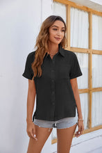 Load image into Gallery viewer, 5 Colors - Button Up Collared Neck Short Sleeve Shirt
