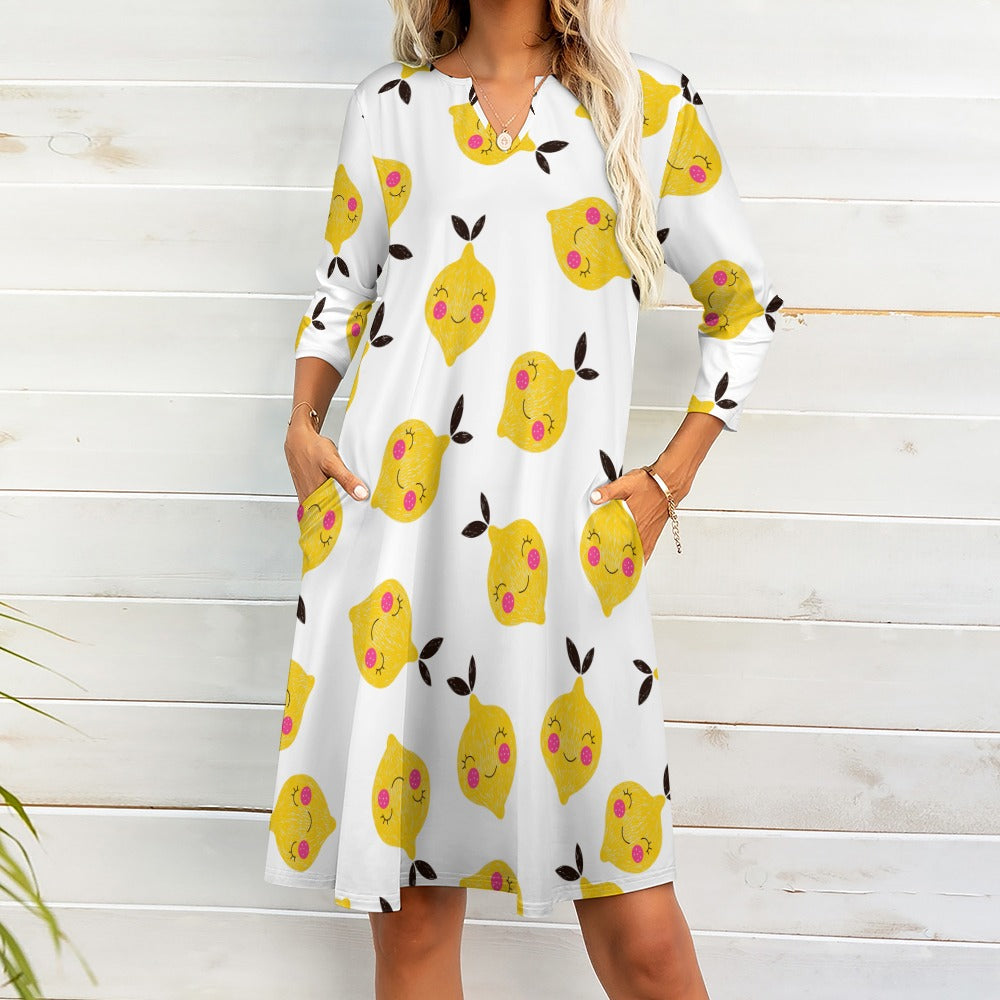 Ti Amo I love you - Exclusive Brand - 10 Styles - Fruit & Veggies - 7-point Sleeve Dress - Sizes S-5XL