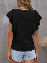 Load image into Gallery viewer, Round Neck Flounce Sleeve Blouse
