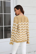 Load image into Gallery viewer, Wave Pattern Round Neck Long Sleeve Sweater
