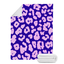 Load image into Gallery viewer, Ti Amo I love you Exclusive Brand  - Dark Blue &amp; Mauve Animal Pattern - Micro Fleece Blankets
