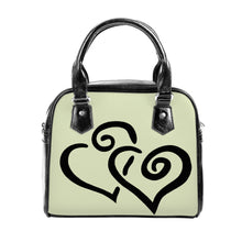 Load image into Gallery viewer, Ti Amo I love you - Exclusive Brand - Beryl Green - Double Black Heart -  Shoulder Handbag
