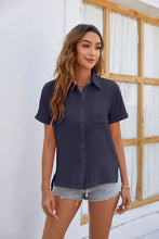 Load image into Gallery viewer, 5 Colors - Button Up Collared Neck Short Sleeve Shirt
