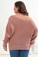 Load image into Gallery viewer, Womens Plus Size - One Shoulder Beaded Sweater
