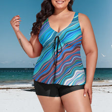 Load image into Gallery viewer, Ti Amo I love you - Exclusive Brand - Women&#39;s Plus Size Drawstring 2pc Swimsuit - Sizes XL-6XL
