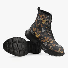 Load image into Gallery viewer, Ti Amo I love you - Exclusive Brand  - Brown Mickey Mouse - Unisex Casual Leather Chunky Boots - Mens 5-14 - Womens 5.5-13
