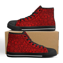 Load image into Gallery viewer, Ti Amo I love you - Exclusive Brand - Christmas Snow Flake - High-Top Canvas Shoes - Black Soles
