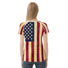 Load image into Gallery viewer, Ti Amo I love you - Exclusive Brand  - Old American Flag - Women&#39;s T shirt - Sizes XS-2XL
