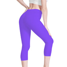 Load image into Gallery viewer, Ti Amo I love you - Exclusive Brand  - Light Purple - Angry Fish - Capri Yoga Leggings - Sizes XS-3XL
