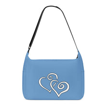 Load image into Gallery viewer, Ti Amo I love you - Exclusive Brand  - Livid Blue -  Double White Heart - Journey Computer Shoulder Bag
