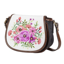 Load image into Gallery viewer, Ti Amo I love you - Exclusive Brand -  White - Floral Bouquet - Saddle Bag
