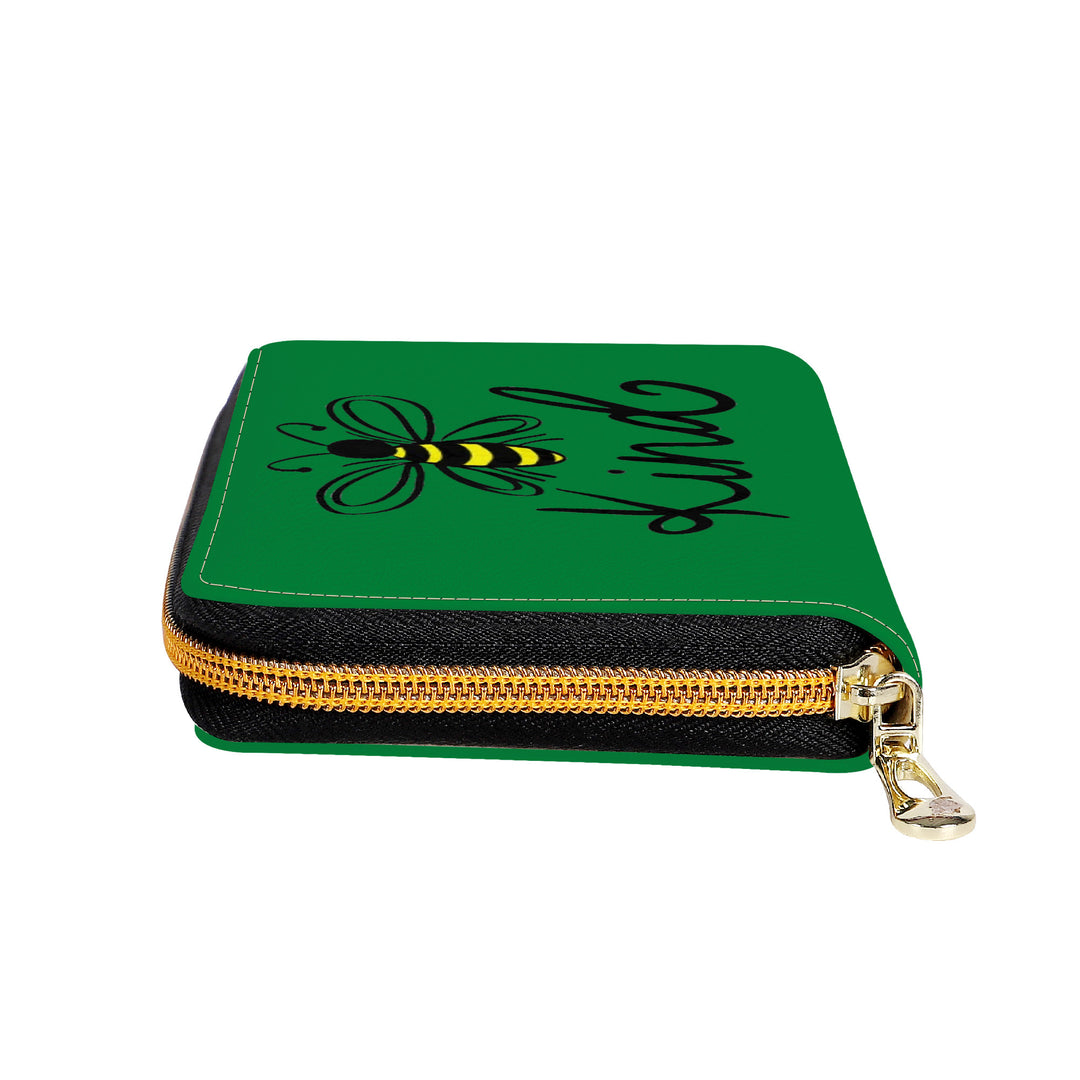 Ti Amo I love you - Exclusive Brand  - Fun Green - Bee Kind - Zipper Purse Clutch Bag